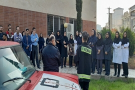 مانور آتش نشانی و عملیات پدافند غیرعامل در بیمارستان شهید انصاری رودسر 
